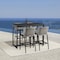 Armen Living Aileen Outdoor Patio 5-Piece Bar Table Set in Aluminum with Gray Cushions 840254333338 - alternate 3